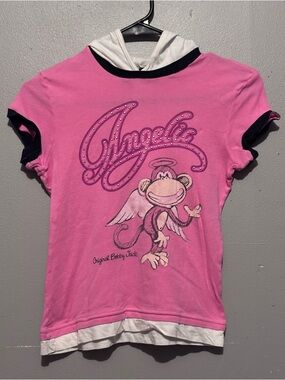 Girls Y2K Bobby Jack Pink ‘Angelic’ Hooded Shirt